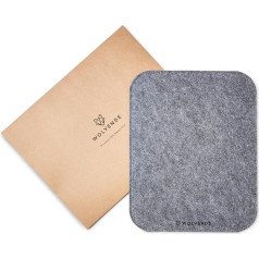 Wolvende Premium Felt Mouse Pad | 22cm x 28cm | Slim Mouse Pad | Non-Slip Gaming Home/Office (Medium Grey)