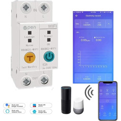 Автоматический выключатель Ewelink APP 2P 63A Rail Din WIFI Smart Energy Consumption kWh