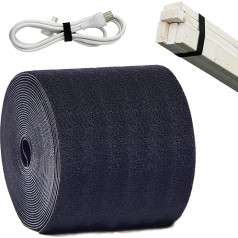 ANDERK 10 см x 3 м Неадгезивная лента-липучка для шитья Velcro Cable Ties, черная