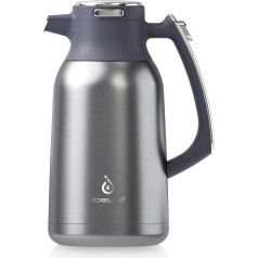 Кофейник IDEUS, двустенный кувшин с вакуумной изоляцией, 2 литра, нержавеющая сталь, колба-термос сохраняет температуру в течение 12 часов, кув