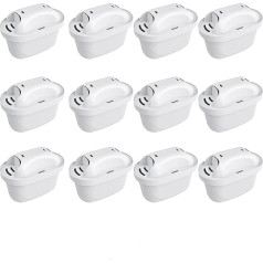 FOIRCEADAL Комплект из 12 картриджей, замена фильтра для воды Maxtra+, Brita Style, Mavea Elemaris XL, уменьшает содержание PFAS, PFOA/PFOS, сертифицирован TÜV SÜD, NSF, с мик