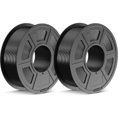 TECBEARS PLA+ Filament 1.75 mm Black 2 kg, Upgrade PLA+ 2.0 More Robust and Stronger 3D Printer Filament, 2 Spools, 1 kg per Spool, Dimensional Accuracy +/- 0.02 mm