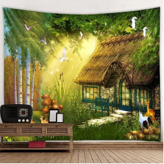 Гобелен Alvinlite Green Jungle, 200 x 150 см, туманный лес настенное полотенце для спальни, настенные ткани, пейзаж, домашнее рождественское украшение, на