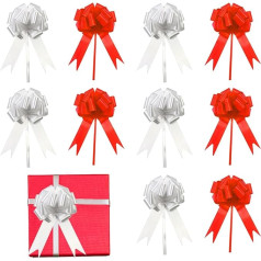 Keboyoe 60 Pieces Pull Bows Large 120 x 3 cm Large Gift Wrapping Bows for Gifts, Pull Bows Set for Birthday, Valentine's Day Gifts, Gift Baskets, Bouquets, Flower Box