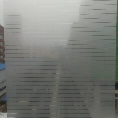 FENTIS Privacy Window Film Decorative Blinds Window Stickers Frosted Static Cling for Office and Home - No Residue UV Prevention Removable White Horizontal Strip 90x200