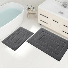 Homaxy Набор ковриков из микрофибры для ванной комнаты из 2 частей, нескользящие моющиеся коврики для ванной, мягкие коврики для ванной, впиты