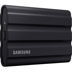 Портативный SSD Samsung T7 Shield, 1 ТБ, USB 3.2 Gen.2, 1050 МБ/с чтение, 1000 МБ/с запись, надежный внешний жесткий диск для Mac, ПК и смартфонов, черный, MU-PE1T0S/EU