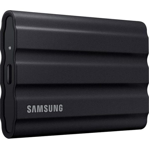 Портативный SSD Samsung T7 Shield, 1 ТБ, USB 3.2 Gen.2, 1050 МБ/с чтение, 1000 МБ/с запись, надежный внешний жесткий диск для Mac, ПК и смартфонов, черный, MU-PE1T0S/EU