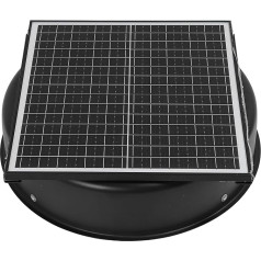 Fockety Solar Loft Fan, 42W Solar Powered Roof Extractor Fan Weatherproof Low Noise 2500-3000M3/h Solar Powered Fan Solar Roof Fan Solar Roof Fan Solar Roof Fan