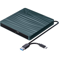 QDSYLQ Внешний CD DVD привод USB 3.0 Type-C Портативный CD DVD +/-RW Burner Оптический привод DVD привод внешний для ноутбука, ПК, рабочего стола, MacBook, iMac, Windows 11/10/