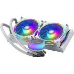 Cooler Master MasterLiquid ML240 Illusion White Edition Close-Loop AIO CPU Liquid Cooler, полупрозрачный купол, 240 радиатор, Dual MF120 Halo для AMD Ryzen/Intel 1200/1151