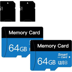 2-Pack Micro SD Card 64GB UHS-I C10 Memory Card for Tablet/Mobile Phone/Camera/Car Audio/Game Console (64GB x 2)