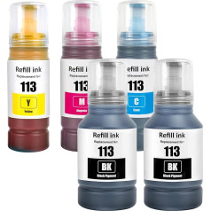 LAIPENG 113 Чернила совместимые с Epson 113 для Ecotank ET-16150 ET-16600 ET-16650 ET-16680 ET-5150 ET-5160 ET-5170 ET-5800 ET-5850 ET-5880 Pro ET-113 5000 ET-5800 ET-5850 ET-5880 принтер (BK*2/C/M/Y)