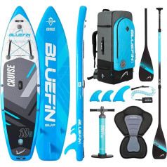 Bluefin Cruise Premium Stand Up Paddle Set, надувная доска для взрослых, SUP пакет с рюкзаком, стекловолоконным веслом и насосом, 5 лет гарантии