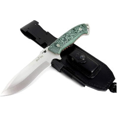 JEO-TEC Nº43 Поясной нож для кемпинга на открытом воздухе Охотничий нож для выживания Нож для бушкрафта - Премиум качество - Сталь MOVA - Кожаные но