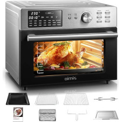 OIMIS Печь-фритюрница 30 л, фритюрница XXL 1800 Вт с 21 программой Многофункциональная воздушная печь - подогрев, двойное приготовление, таймер, фри