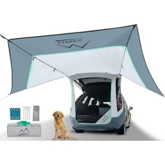 M KARMATER SUV Tailgate Tent with Three Sides Awning Shade & Permeability Mosquito Net Hatchback Camping Sunproof Car Tent Universal SUV Windproof Car Camping Gear Tent Outdoor Travel