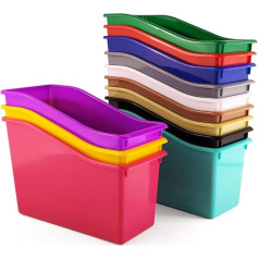 Yujanery 6 robuste Buch- und Ordnerhalter, Aktenbuchbehälter für Klassenzimmer, Kunststoff, vertikale Aufbewahrung, Buch-Organizer, Ordner, Büro, Klassenzimmer, Organisationsbehälter, Zubehör