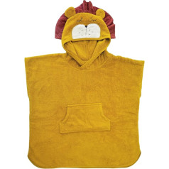 kikadu Пончо Лев - детское полотенце с мордочкой животного, изготовленное из 100% органического хлопка, сертифицированного GOTS