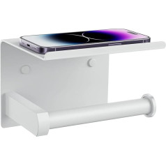 Tindbea Держатель туалетной бумаги с полкой для телефона, клеевой или винтовой настенный держатель рулона туалетной бумаги, антикоррозийный 