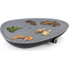 Princess Table Chef 103250 Triangle Grill - Terrazzo Look, 2000 Вт, 50 x 42 см, 4-6 человек, регулируемый термостат, литая алюминиевая плита с 4-слойным гранитным покрытием, ч