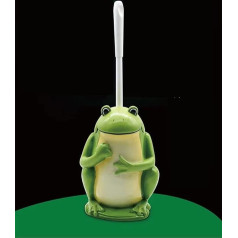 JIUJ Компактная Туалетная Щетка Ванная Новинка Туалетная Щетка Держатель Мультфильм Лягушка Смола Туалетный Скребок Набор Зеленый