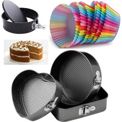 HK Online Ultra Non-Stick Springform Cake Tins 12 Pack Rainbow Cupcake Moulds - Cake Baking Moulds Формы для выпечки (3 круглых квадратных формы сердца)