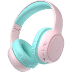 Беспроводные наушники KH02 Bluetooth для детей безопасные с регулятором громкости - розовые