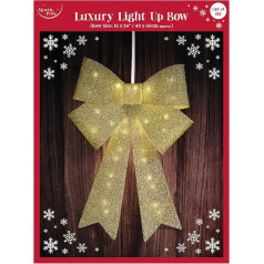 Eurowrap Большой рождественский бант с золотой подсветкой - 60 см x 40 см