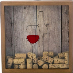 Castell Deco Wine Cork Collector, пробка для бутылки, крышка и пробка. Шкатулка для теней из натурального дерева и стекла (коричневая)