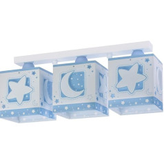 Детский потолочный светильник Dalber, детская комната, 3 лампы, луна и звезды, синий, 63233NT, E27