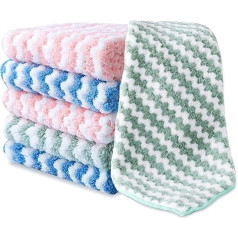 Diyxisk Pack of 6 Soft and Smooth Microfibre Cleaning Cloths, Super Absorbent 25 x 25 cm Microfibre Cloths, Reusable Microfibre Cloths, Suitable for Windows, Cars, Kitchens, Bathrooms, Mirrors, Family