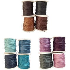 Sharplace 12 рулонов вощеного хлопчатобумажного шнура Вощеный шнур 1 мм x 80 м Вощеный шнур для браслетов Ювелирные изделия Ожерелья Бисерная нит