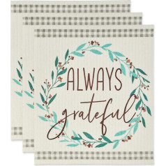 DII Шведская коллекция посуды для уборки, хлопок, Always Grateful, 7,75 x 6,75