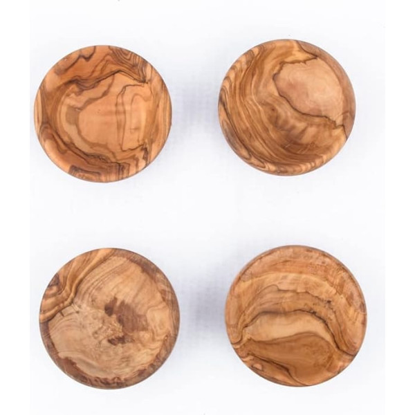 MOHA 24 Высококачественный набор чаш для макания из эксклюзивного оливкового дерева, набор чаш для тапас, маленькая чаша для оливок и соусов д