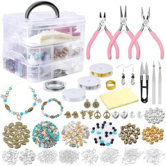 RoseFlower 1960 Pieces Premium Jewellery Making Set, Jewellery Making Accessory Set for DIY Earrings, Necklaces, Bracelets, Ring Starters, Birthday for Women or Girls #1