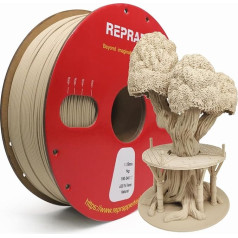 Reprapper Wood PLA Filament 1.75 mm for 3D Printer Filament 1.75 PLA 1 kg (2.2 lbs), Dimensional Accuracy +/- 0.03 mm 3D Printing Filament, PLA Wood