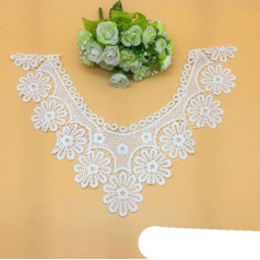1 x белый кружевной воротник вышитые декольте отделка аппликация украшения винтаж граница свадебное платье аксессуар #XH01-08-04