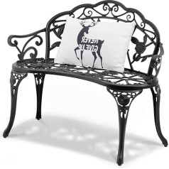 VEVOR Металлическая Садовая Скамейка Patio Bench 987mm Park Bench Rest Bench 2118kg Load Capacity 3 Person Garden Park Bench with Backrest & Armrests, Vintage Bench for Garden, Park, Yard, Porch