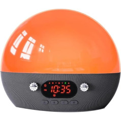 Fcuajdkq Будильник Sunrise, Bluetooth колонка для спальни 11, белый шум, ночной свет на закате, будильник для детей