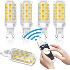 G9 Smart WiFi Light Bulb 4 W Alexa LED Bulbs Dimmable 2700 K to 6500 K Bulb Compatible with Alexa and Google Home, Voice Control, No Hub Required, 
