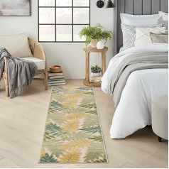 Nourison Aloha Indoor Outdoor Area Rugs 60 x 150 cm Easy Clean Anti Pil Bedroom Living Room Dining Room Backyard Patio Deck (5x15cm)