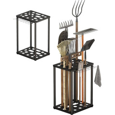 sumatos Gartenwerkzeug-Organizer, Garagenorganisation und Aufbewahrung mit Haken, Wandhalterung und freistehenden 2-in-1-Werkzeugaufhänger für Hof, Schuppen (A)