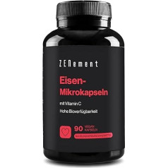 Zenement Железо 30 мг на капсулу с 80 мг витамина С на капсулу, хорошо переносимое сырье премиум-класса: Lipofer®, таблетки с железом для иммунной сис