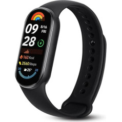 Mi Smart Band 9 фитнес-трекер, Mi Band 9 Smartwatch 1,62 дюйма AMOLED дисплей, частота обновления 60 Гц, 150+ режимов тренировок, отслеживание SpO2, 21 день работы от ак