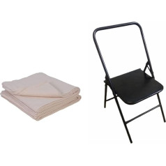 Стул для йоги Айенгара + 2 хлопковых одеяла для йоги Combo Pack Pune Yoga Chair White Yoga Blankets Backless Yoga Chair Yoga Gifts