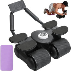 Тренажер для живота Abdominal Roller с поддержкой локтей, автоматическое колесо для живота с держателем для телефона и электронным счетчиком, тре