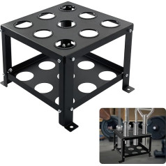 VANROUG 9 Bar Olympic Barbell Vertical Floor Stand Storage Rack, Olympic Barbell Storage Stand, Heavy Duty Vertical Barbell Holder Stand