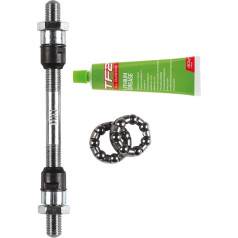 Weldtite 10mm Rear Axle w/ Bearings/Grease Cromo (M10x175mm)