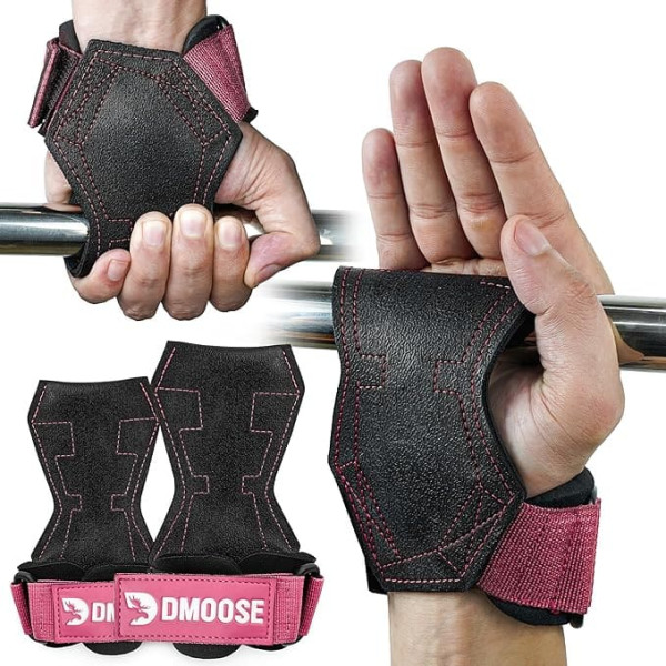 DMoose Fitness Power Lifting Grips Pink